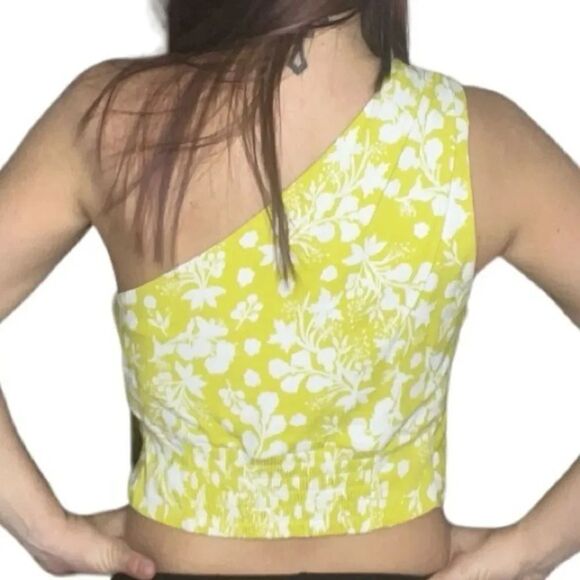 Free People Carmen One Shoulder Floral Crop Top Yellow Size Small - Picture 3 of 3